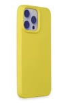 Apple iPhone 15 Pro Max Kılıf Nano içi Kadife Silikon - Sarı