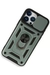 Apple iPhone 15 Pro Max Kılıf Pars Lens Yüzüklü Silikon - Yeşil