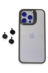 Apple iPhone 15 Pro Max Kılıf Roblox Lens Standlı Kapak - Titan Gri