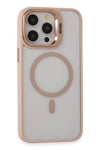 Apple iPhone 15 Pro Max Kılıf Roblox Lens Magsafe Standlı Kapak - Pudra