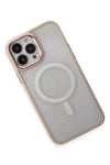 Apple iPhone 15 Pro Max Kılıf Room Magneticsafe Silikon - Pudra