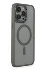 Apple iPhone 15 Pro Max Kılıf Room Magneticsafe Silikon - Gri