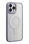 Apple iPhone 15 Pro Max Kılıf Room Magneticsafe Silikon - Lila