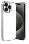 Apple iPhone 15 Pro Max Lensli Silikon - Gümüş