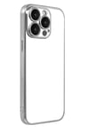 Apple iPhone 15 Pro Max Lensli Silikon - Gümüş