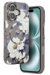 Apple iPhone 16 Flower Series Magsafe Kapak - Gri