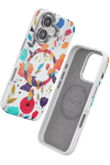Apple iPhone 16 Flower Series Magsafe Kapak - Beyaz