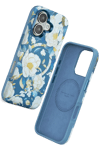 Apple iPhone 16 Flower Series Magsafe Kapak - Mavi