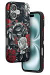 Apple iPhone 16 Flower Series Magsafe Kapak - Siyah