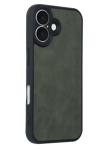 Apple iPhone 16 Kılıf Aras Deri Kapak - Koyu Yeşil