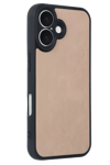 Apple iPhone 16 Kılıf Aras Deri Kapak - Pudra
