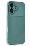 Apple iPhone 16 Kılıf Auto Focus Karbon Kapak - Koyu Yeşil