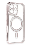 Apple iPhone 16 Kılıf Joke Simli Magneticsafe Kılıf - Pembe