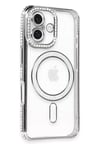 Apple iPhone 16 Kılıf Joke Simli Magneticsafe Kılıf - Gri