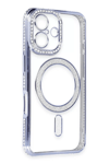 Apple iPhone 16 Kılıf Joke Simli Magneticsafe Kılıf - Mavi