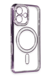 Apple iPhone 16 Kılıf Joke Simli Magneticsafe Kılıf - Derin Mor