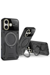 Apple iPhone 16 Kılıf Joy Lens Standlı Kapak - Mor