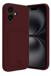 Apple iPhone 16 Kılıf Kelvin Kartvizitli Silikon - Bordo