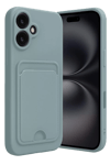 Apple iPhone 16 Kılıf Kelvin Kartvizitli Silikon - Açık Yeşil