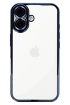 Apple iPhone 16 Kılıf Lensli Silikon - Açık Mavi