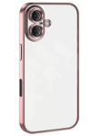 Apple iPhone 16 Kılıf Lensli Silikon - Pembe