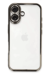 Apple iPhone 16 Kılıf Lensli Silikon - Titanyum Gri