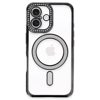 Apple iPhone 16 Plus Kılıf Joke Simli Magneticsafe Kılıf - Siyah