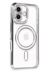Apple iPhone 16 Plus Kılıf Joke Simli Magneticsafe Kılıf - Gri