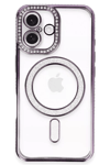 Apple iPhone 16 Plus Kılıf Joke Simli Magneticsafe Kılıf - Derin Mor