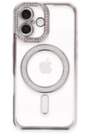 Apple iPhone 16 Plus Kılıf Joke Simli Magneticsafe Kılıf - Pembe