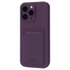 Apple iPhone 16 Plus Kılıf Kelvin Kartvizitli Silikon - Derin Mor