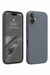 Apple iPhone 16 Plus Kılıf Nano içi Kadife Silikon - Gri