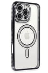 Apple iPhone 16 Pro Kılıf Joke Simli Magneticsafe Kılıf - Siyah