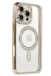 Apple iPhone 16 Pro Kılıf Joke Simli Magneticsafe Kılıf - Gold