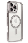 Apple iPhone 16 Pro Kılıf Joke Simli Magneticsafe Kılıf - Pembe