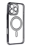Apple iPhone 16 Pro Kılıf Joke Simli Magneticsafe Kılıf - Siyah