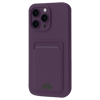 Apple iPhone 16 Pro Kılıf Kelvin Kartvizitli Silikon - Derin Mor
