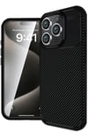 Apple iPhone 16 Pro Max Kılıf Auto Focus Karbon Kapak - Siyah
