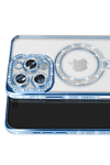 Apple iPhone 16 Pro Max Kılıf Joke Simli Magneticsafe Kılıf - Mavi
