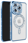 Apple iPhone 16 Pro Max Kılıf Joke Simli Magneticsafe Kılıf - Mavi