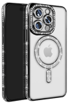 Apple iPhone 16 Pro Max Kılıf Joke Simli Magneticsafe Kılıf - Siyah