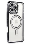 Apple iPhone 16 Pro Max Kılıf Joke Simli Magneticsafe Kılıf - Gri