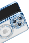 Apple iPhone 16 Pro Max Kılıf Joke Simli Magneticsafe Kılıf - Mavi