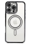 Apple iPhone 16 Pro Max Kılıf Joke Simli Magneticsafe Kılıf - Gri