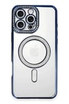 Apple iPhone 16 Pro Max Kılıf Joke Simli Magneticsafe Kılıf - Lacivert