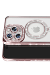 Apple iPhone 16 Pro Max Kılıf Joke Simli Magneticsafe Kılıf - Pembe