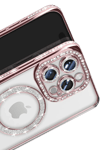 Apple iPhone 16 Pro Max Kılıf Joke Simli Magneticsafe Kılıf - Pembe