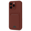Apple iPhone 16 Pro Max Kılıf Kelvin Kartvizitli Silikon - Bordo