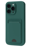 Apple iPhone 16 Pro Max Kılıf Kelvin Kartvizitli Silikon - Koyu Yeşil
