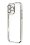 Apple iPhone 16 Pro Max Kılıf Lensli Silikon - Gümüş